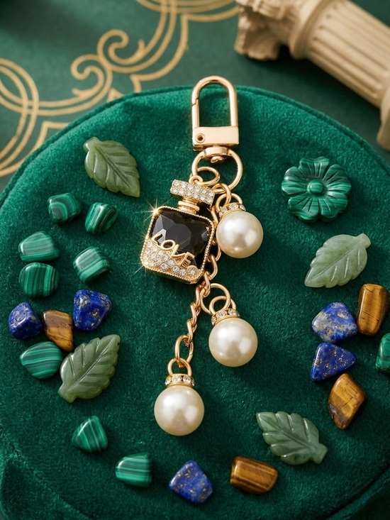Accessories - Luxury "LOVE" Perfume Bottle & Pearl Bag Charm